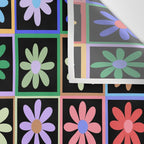 Checkered Flowers in Black  Wall Tapestry Gallery Image 3