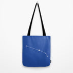 Aries Zodiac Star Constellation Line Art Vibrant Blue Tote Bag Gallery Image 2