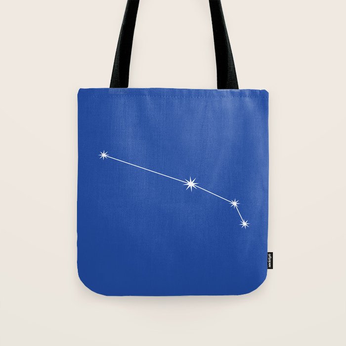 Aries Zodiac Star Constellation Line Art Vibrant Blue Tote Bag Gallery Image 1