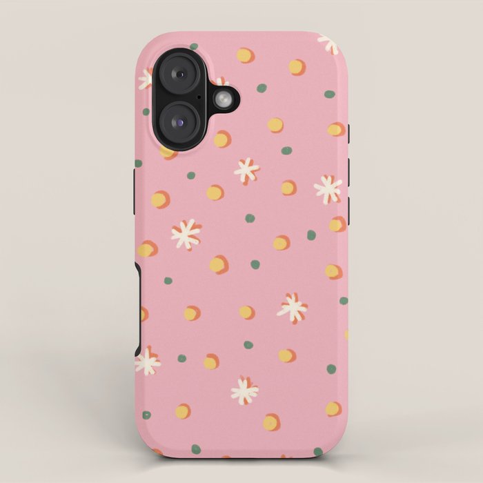 Pink dots and stars iPhone Case Gallery Image 1