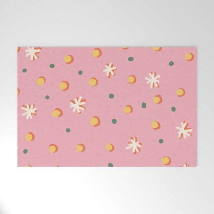 Pink dots and stars Welcome Mat Gallery Image 1