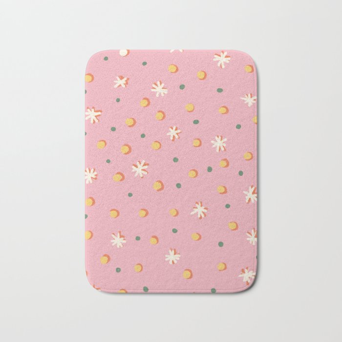 Pink dots and stars Bath Mat Gallery Image 1