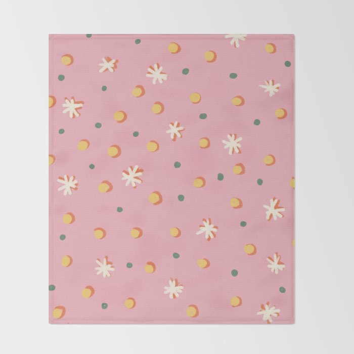 Pink dots and stars Throw Blanket Gallery Image 2