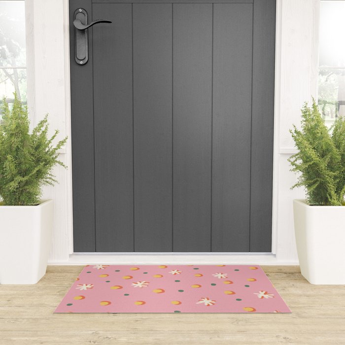 Pink dots and stars Welcome Mat Gallery Image 3