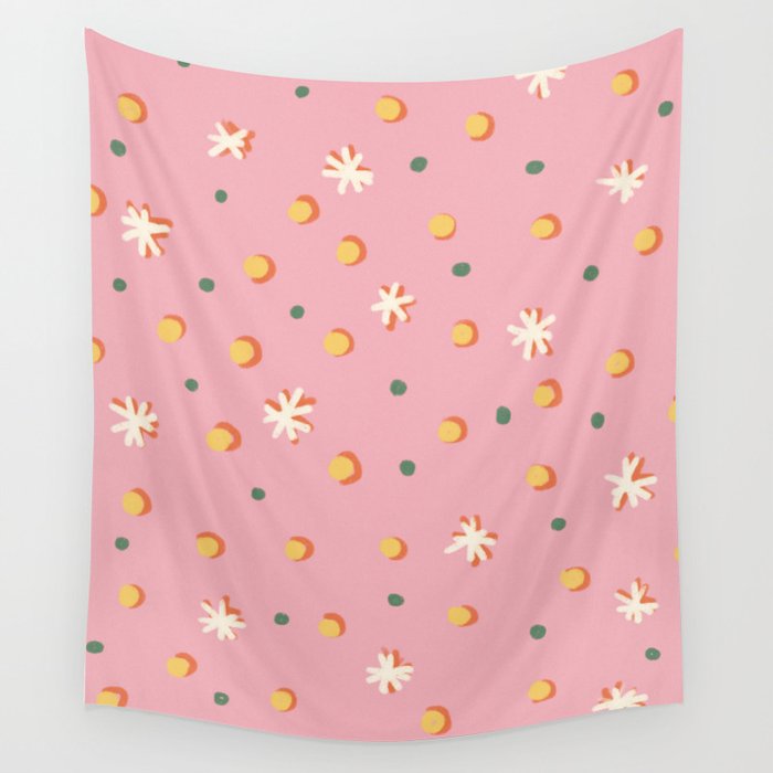 Pink dots and stars Wall Tapestry Gallery Image 4