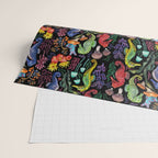 Undersea seahorsesï¼mushrooms and corals- black Wrapping Paper Gallery Image 2