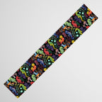 Undersea seahorsesï¼mushrooms and corals- black Table Runner Gallery Image 3