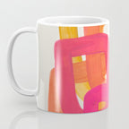 Funky Retro 70's Style Pattern Orange Pink Greindent Striped Circles Mid Century Colorful Pop Art Coffee Mug Gallery Image 3