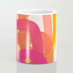 Funky Retro 70's Style Pattern Orange Pink Greindent Striped Circles Mid Century Colorful Pop Art Coffee Mug Gallery Image 4