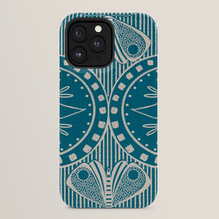 Art Nouveau Butterfly Floral -Teal Blue iPhone Case Gallery Image 24