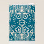 Art Nouveau Butterfly Floral -Teal Blue Stationery Card Gallery Image 2
