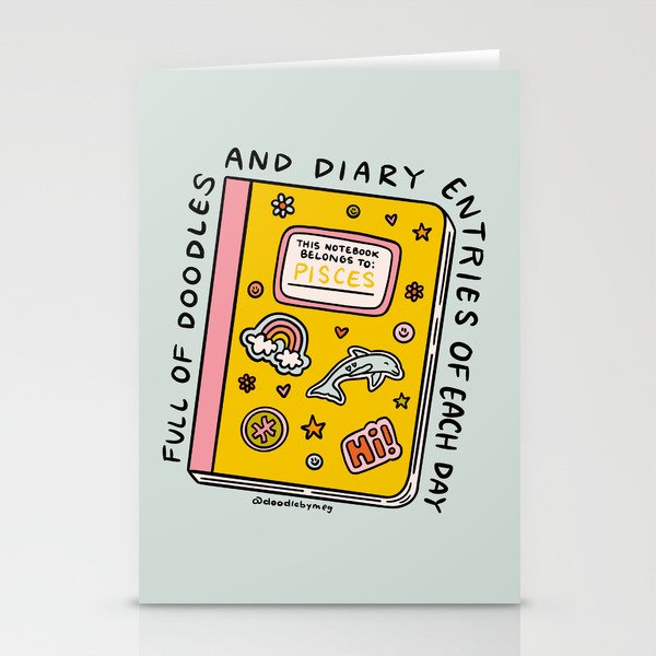 Pisces Notebook Stationery Card Gallery Image 2