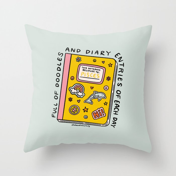 Pisces Notebook Throw Pillow Gallery Image 6