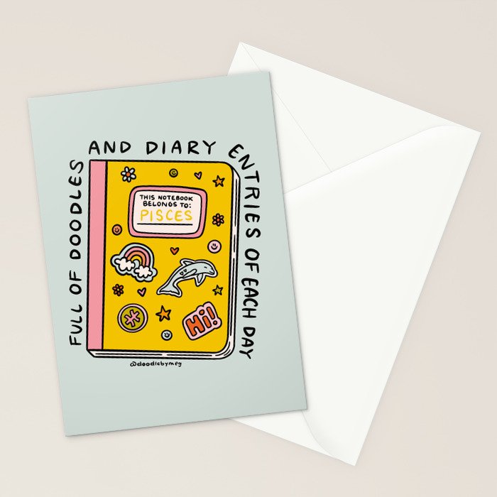 Pisces Notebook Stationery Card Gallery Image 2