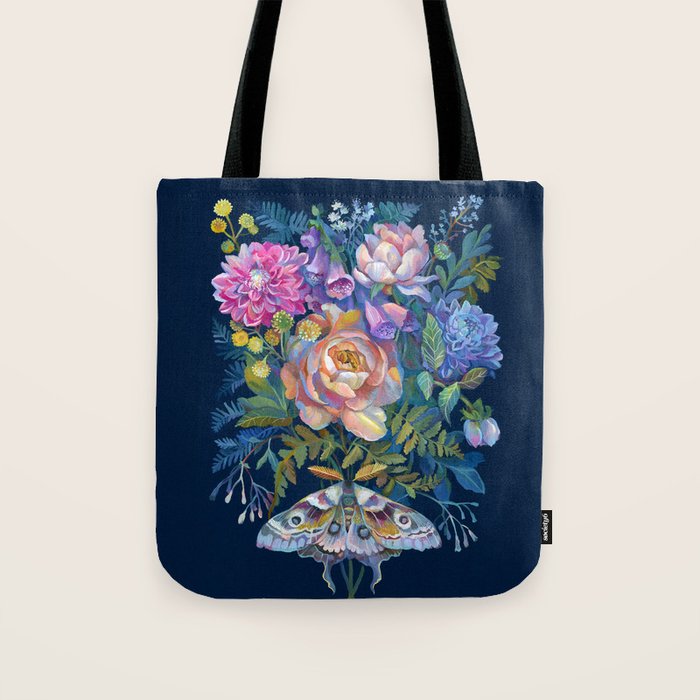 Moth Flower Bouquet Tote Bag Gallery Image 1