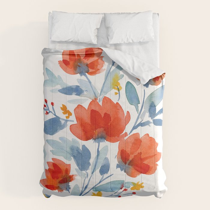 Watercolor Flowers Comforter Gallery Image 1