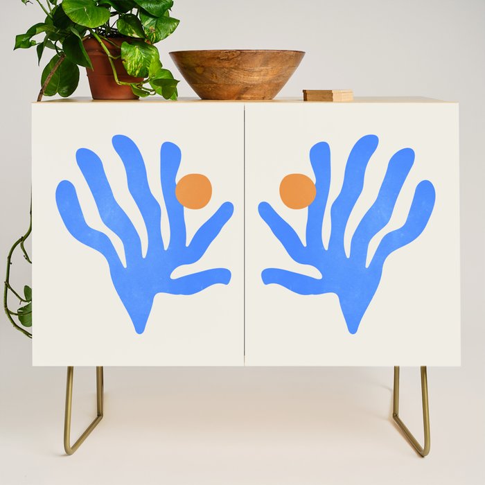Jazz Blue Leaf: Matisse Series 02 | Mid-Century Edition Credenza Gallery Image 1