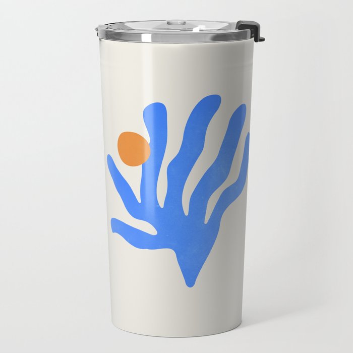 Jazz Blue Leaf: Matisse Series 02 | Mid-Century Edition Travel Mug Gallery Image 2