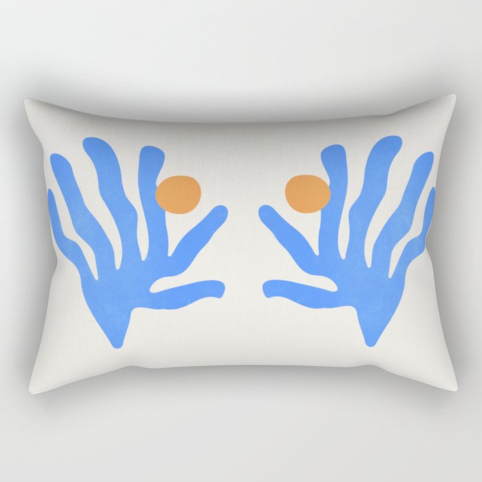 Jazz Blue Leaf: Matisse Series 02 | Mid-Century Edition Rectangular Pillow Gallery Image 1