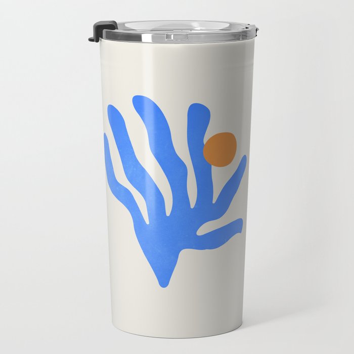 Jazz Blue Leaf: Matisse Series 02 | Mid-Century Edition Travel Mug Gallery Image 3