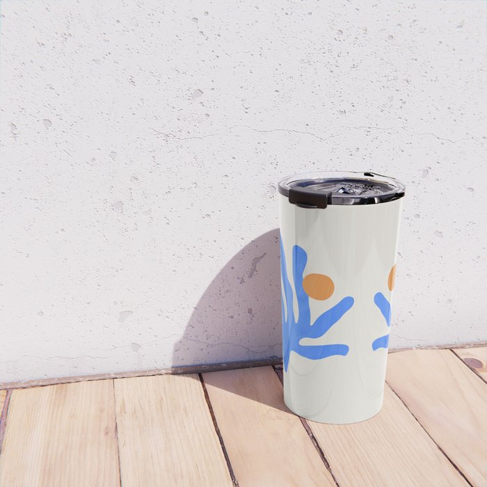 Jazz Blue Leaf: Matisse Series 02 | Mid-Century Edition Travel Mug Gallery Image 4