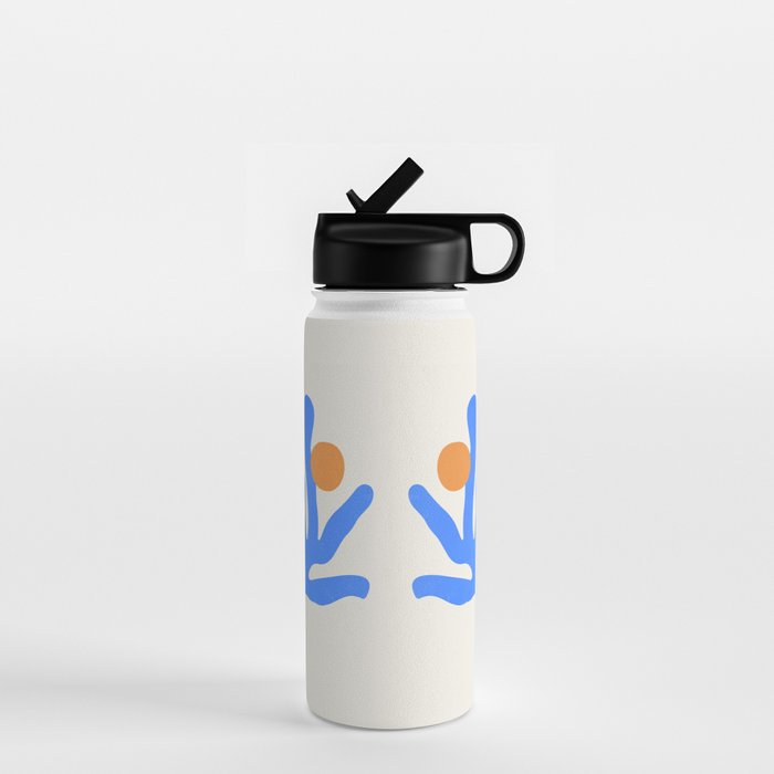 Jazz Blue Leaf: Matisse Series 02 | Mid-Century Edition Water Bottle Gallery Image 1
