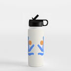 Jazz Blue Leaf: Matisse Series 02 | Mid-Century Edition Water Bottle Gallery Image 1