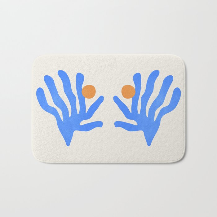 Jazz Blue Leaf: Matisse Series 02 | Mid-Century Edition Bath Mat Gallery Image 1