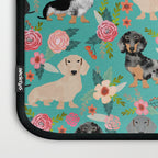 Dachshund florals flower pet portrait dog art dachsie doxie pet art dog breeds Laptop Sleeve Gallery Image 3