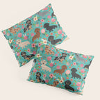 Dachshund florals flower pet portrait dog art dachsie doxie pet art dog breeds Pillow Sham Gallery Image 3