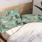 Dachshund florals flower pet portrait dog art dachsie doxie pet art dog breeds Pillow Sham Gallery Image 2
