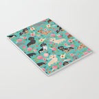 Dachshund florals flower pet portrait dog art dachsie doxie pet art dog breeds Notebook Gallery Image 3