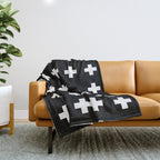 Swiss Cross Black Throw Blanket Gallery Image 1
