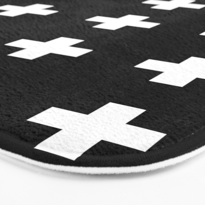 Swiss Cross Black Bath Mat Gallery Image 3