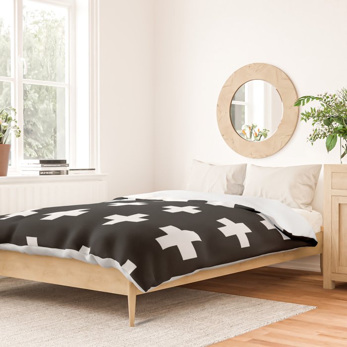 Swiss Cross Black Duvet Cover Gallery Image 2