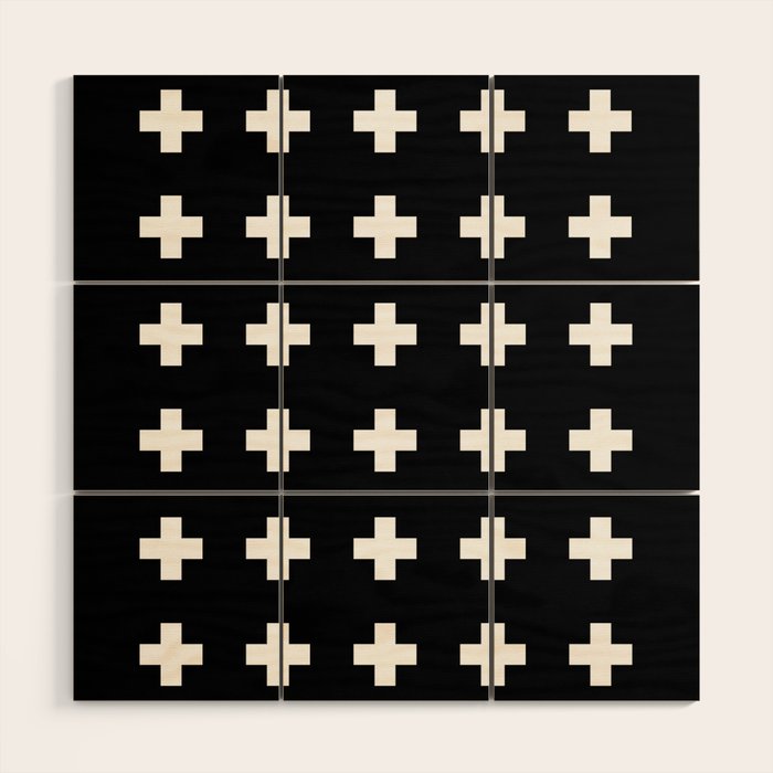 Swiss Cross Black Wood Wall Art Gallery Image 1