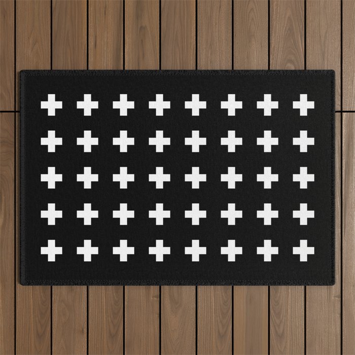 Swiss Cross Black Outdoor Rug Gallery Image 1