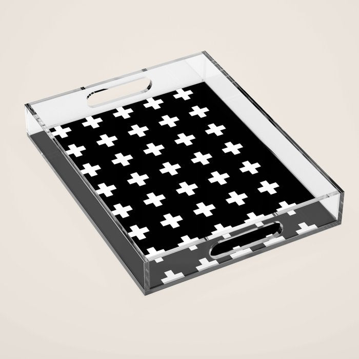 Swiss Cross Black Acrylic Tray Gallery Image 1