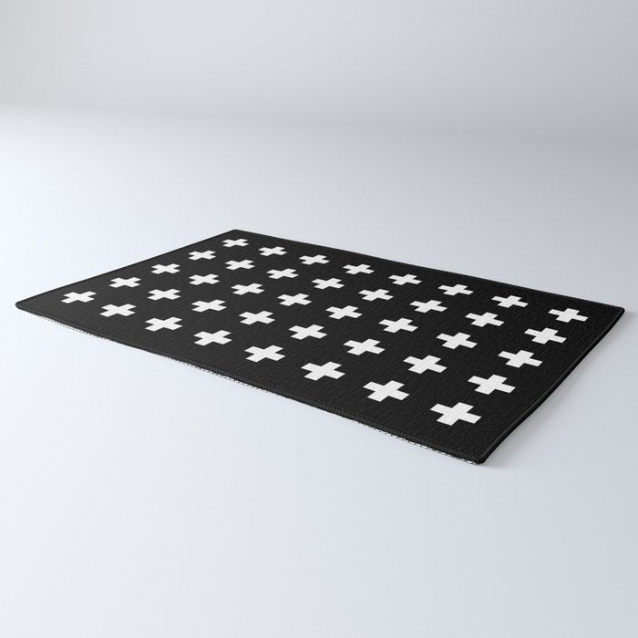 Swiss Cross Black Rug Gallery Image 3