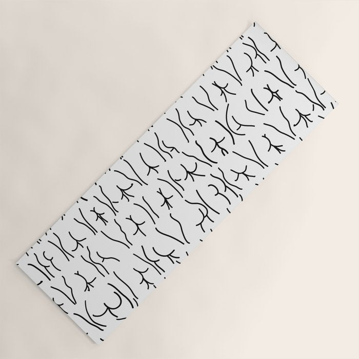 BUTTS Butts butts Black White Yoga Mat Gallery Image 1