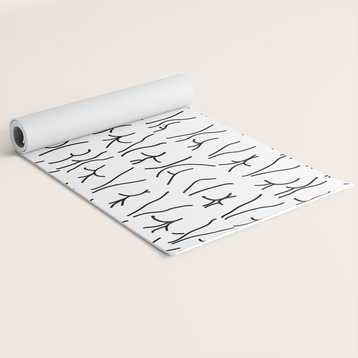 BUTTS Butts butts Black White Yoga Mat Gallery Image 2