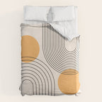 Mid Century Modern Geometric 70 (Rainbow and Sun Abstraction) Duvet Cover Gallery Image 6