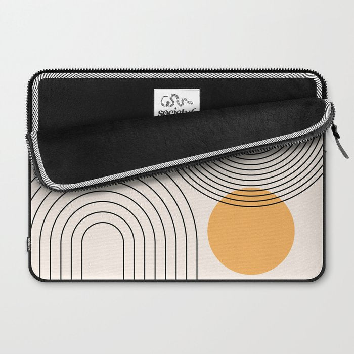 Mid Century Modern Geometric 70 (Rainbow and Sun Abstraction) Laptop Sleeve Gallery Image 2