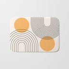Mid Century Modern Geometric 70 (Rainbow and Sun Abstraction) Bath Mat Gallery Image 1