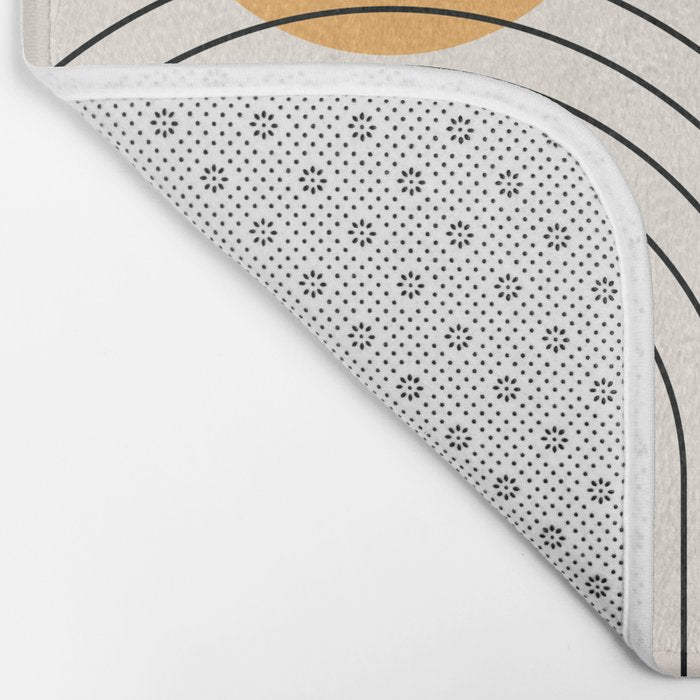 Mid Century Modern Geometric 70 (Rainbow and Sun Abstraction) Bath Mat Gallery Image 2