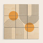 Mid Century Modern Geometric 70 (Rainbow and Sun Abstraction) Wood Wall Art Gallery Image 1