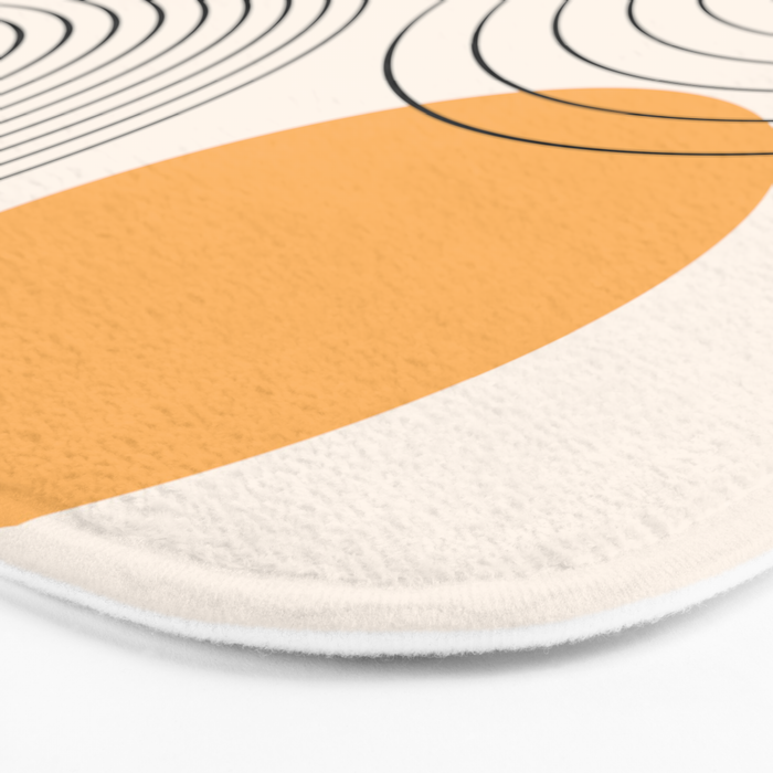 Mid Century Modern Geometric 70 (Rainbow and Sun Abstraction) Bath Mat Gallery Image 3
