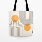 Mid Century Modern Geometric 70 (Rainbow and Sun Abstraction) Tote Bag Gallery Image 1