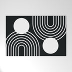 Mid Century Modern Geometric 191 in White and Black Welcome Mat Gallery Image 1