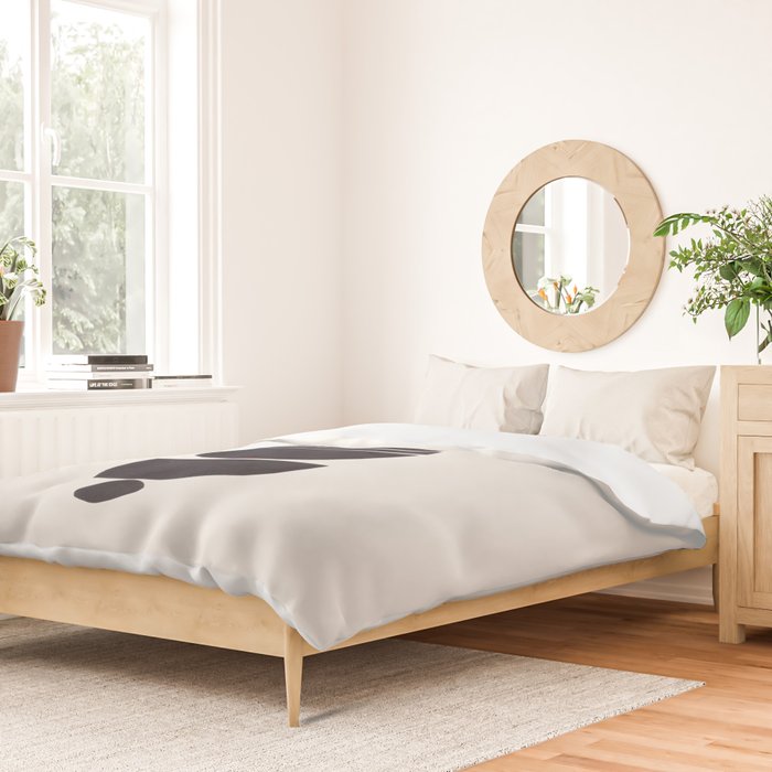 Black & White Minimalist Mid Century Paper collage Funky Black Ink Tribal Geometric by Ejaaz Haniff Duvet Cover Gallery Image 2